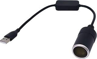 SinLoon 5V USB to 12 Volt Car Cigarette Lighter Socket Female Converter Adapter Cable for Car Cigarette Lighters Driving Recorder Etc(USB to Cigarette)
