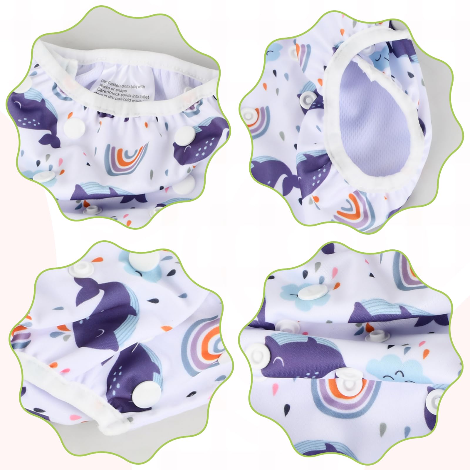 Couches de Bain Lavables Bébé, Ajustable Couche Piscine pour Enfants de 0-2 Ans, Maillot de Bain Réutilisable pour Bébé Fille et Garçon, Pantalon Couche de Natation pour Bebe 3-15kg (B)