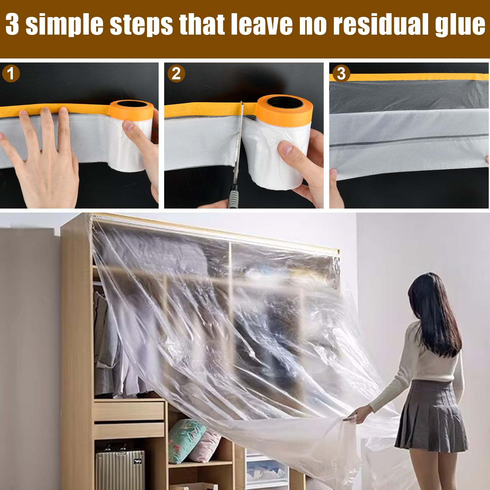Tesa Easy Cover Afdekfolie Plakband 33m x 55cm | Navulling - Paint