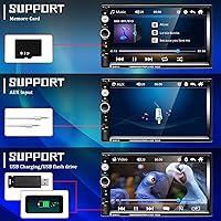 Vista 7 de Camecho Estéreo de coche 2 DIN Radio de coche 7 "reproductor MP5 con pantalla táctil HD pantalla digital Bluetooth multimedia soporte USB SD FM