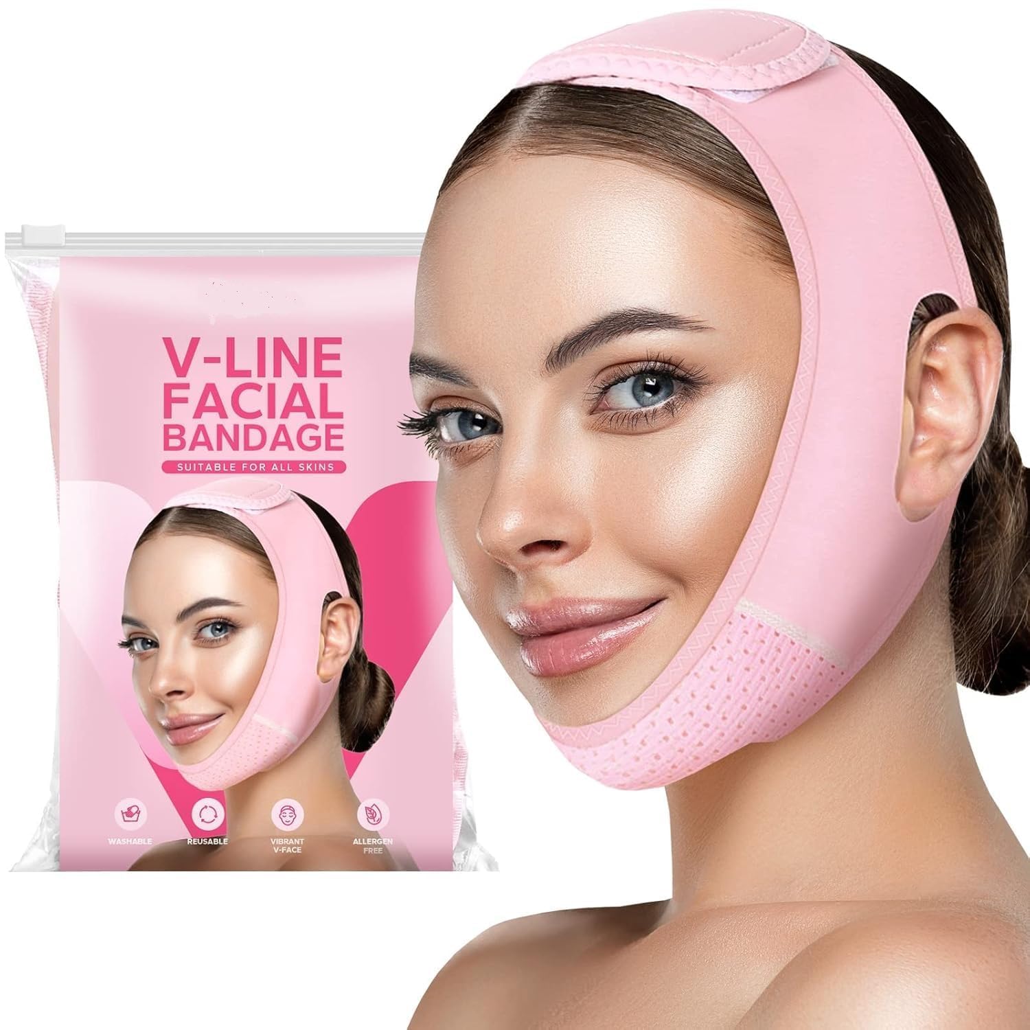 Double Chin Reducer, Face Lifting Mask, Double Chin Lift Mask, Face Fat Reducer, V Shape Face Lift Chin Up Mask, face shaper, V Face Sculptor, Chin Strap, Skin Tightening Belt Face Mask, Face Fat Reducer For Women, Face Lifter, Facial Slimming Bandage for Chin & Cheek
