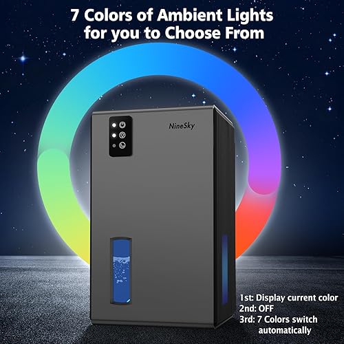 Miniatura 4 de NineSky Deshumidificadores para el hogar, tanque de agua de 95 onzas, (1000 pies cuadrados), deshumidificadores para baño, dormitorio, sótano con