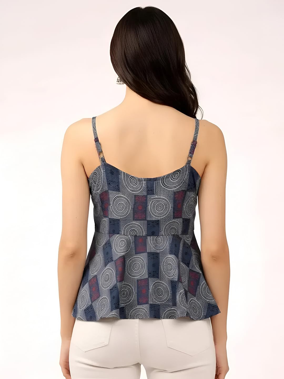 Pinkmint Set di magliette da donna in cotone senza maniche, con spalline sottili, stampate, per l'estate, l'ufficio, l'università, le vacanze e la spiaggia (confezione da 2), multicolore