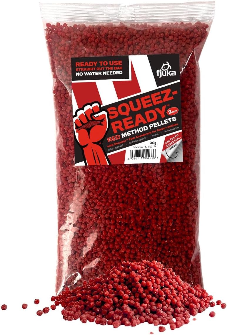 Red Squeez-Ready Method Pellet 500g | Ready-prepped 2mms | Carp, F1s, Tench, Bream