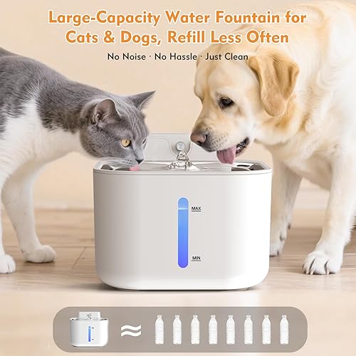 Miniatura 3 de Fuente de agua inalámbrica para gatos con sensor de movimiento, fuente automática silenciosa para mascotas, batería de 5200 mAh y diseño fácil de