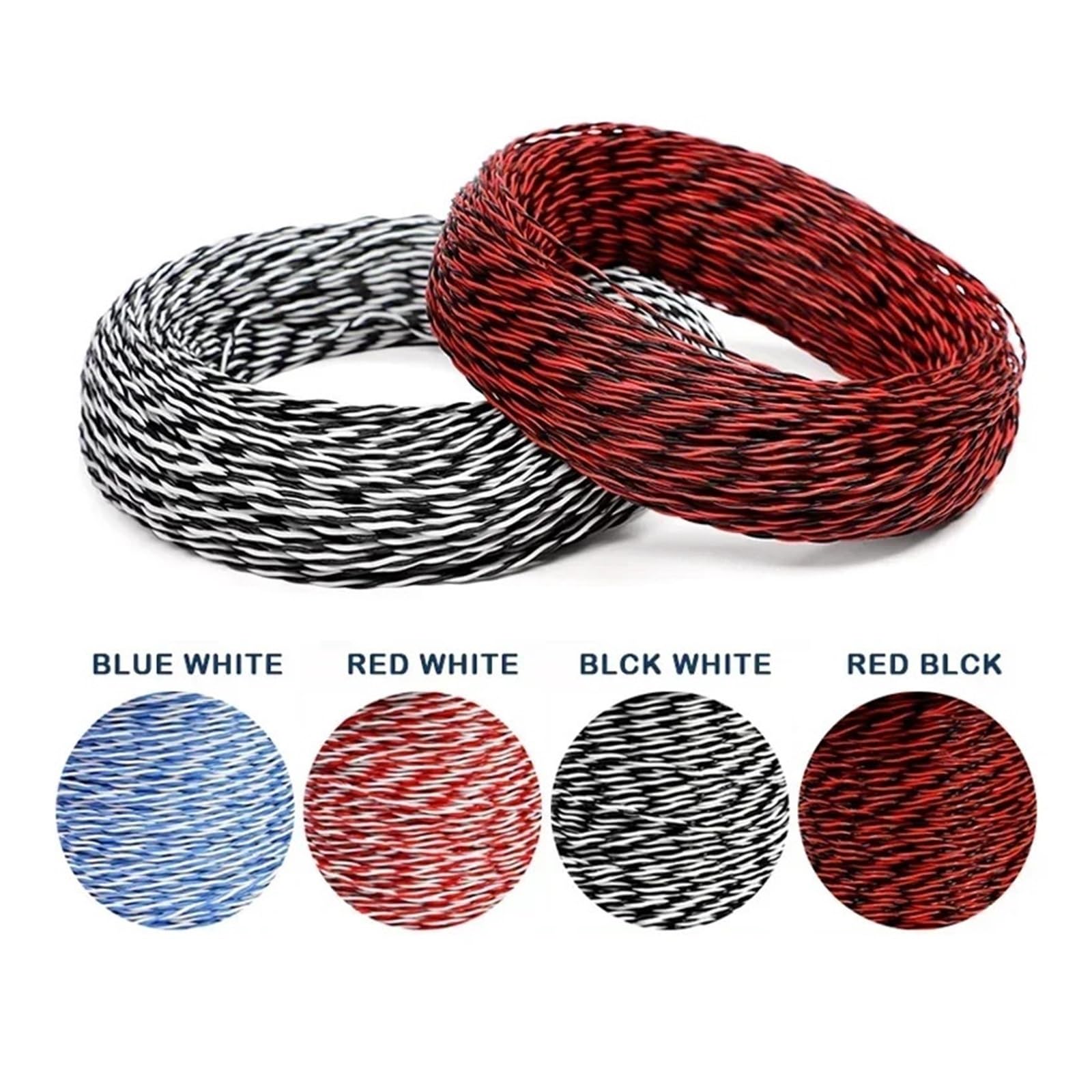 Cable Electrónico De Alta Temperatura, Cobre Estañado, Par Trenzado, 5/8m, AFS200, PTFE, 2 Pines, 26/25/24/22/20/18/17/15/13AWG(Blue White,8m 22AWG)
