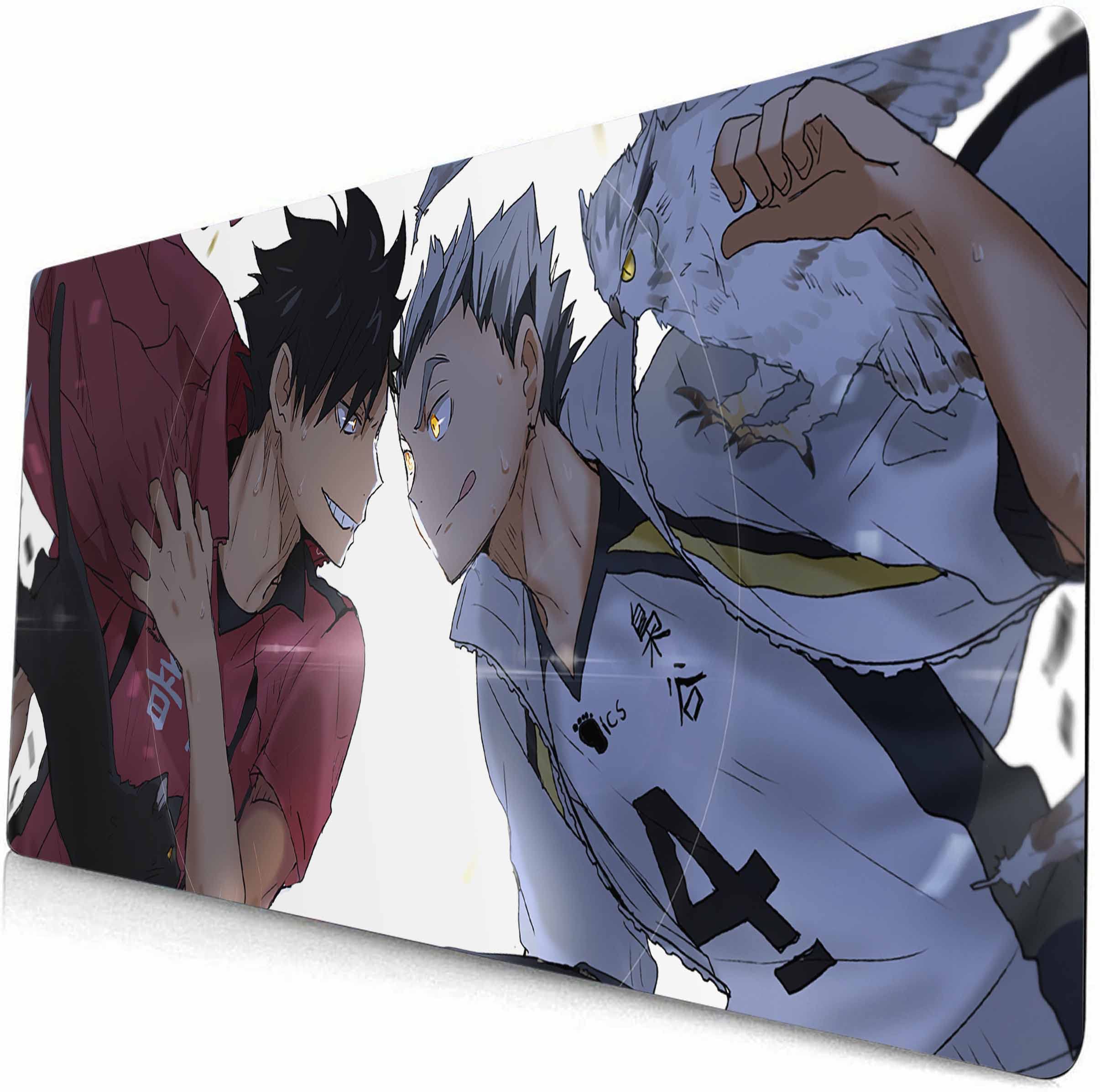 Anime Mouse pad Gaming Mouse pad Compatible Haikyuu!! Mouse pad Large Mouse Pad Stitched Edge Mousepad Non Slip Rubber Base (style1,90×40cm)