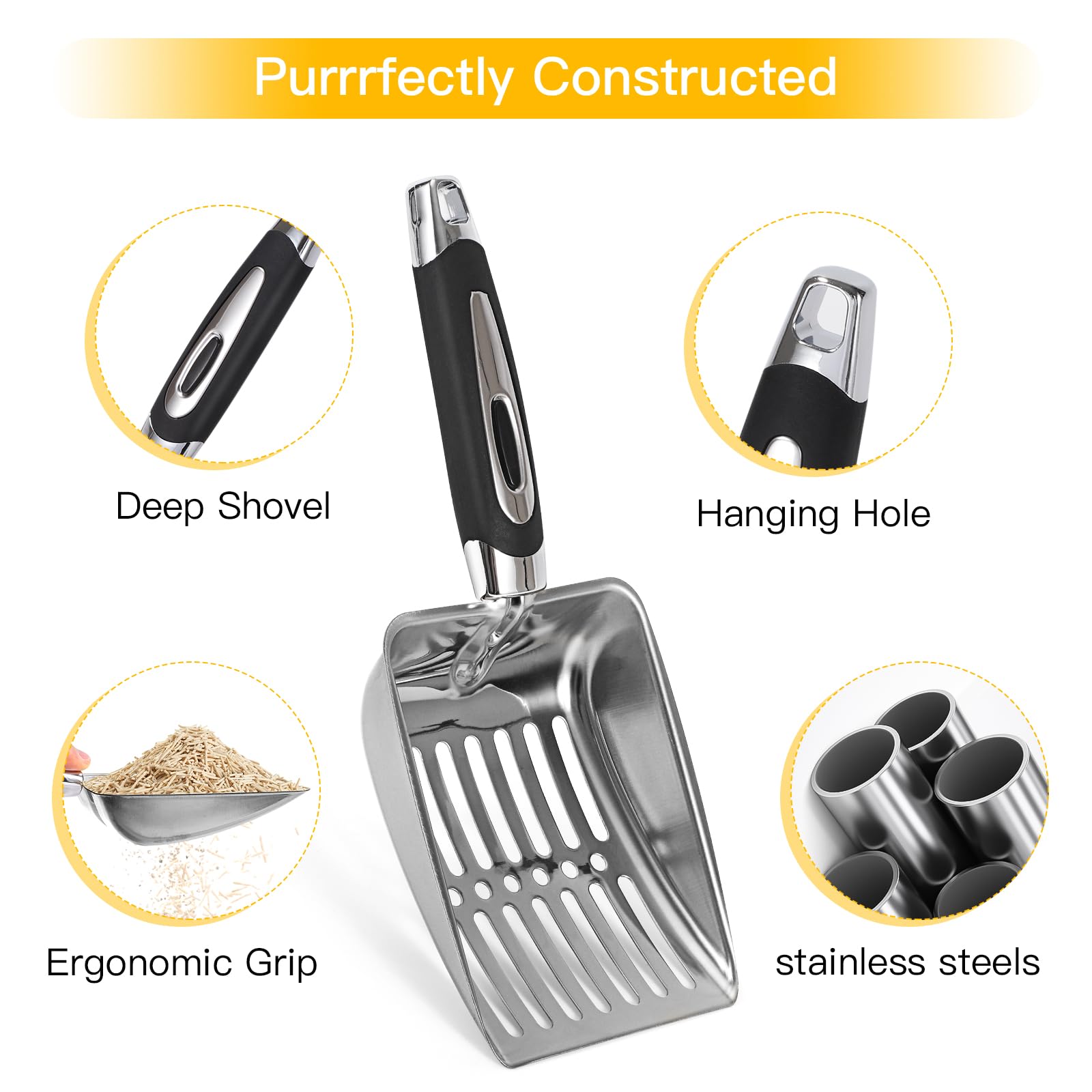 Yukaiwn Stainless Steel Cat Litter Scoop - Image 3