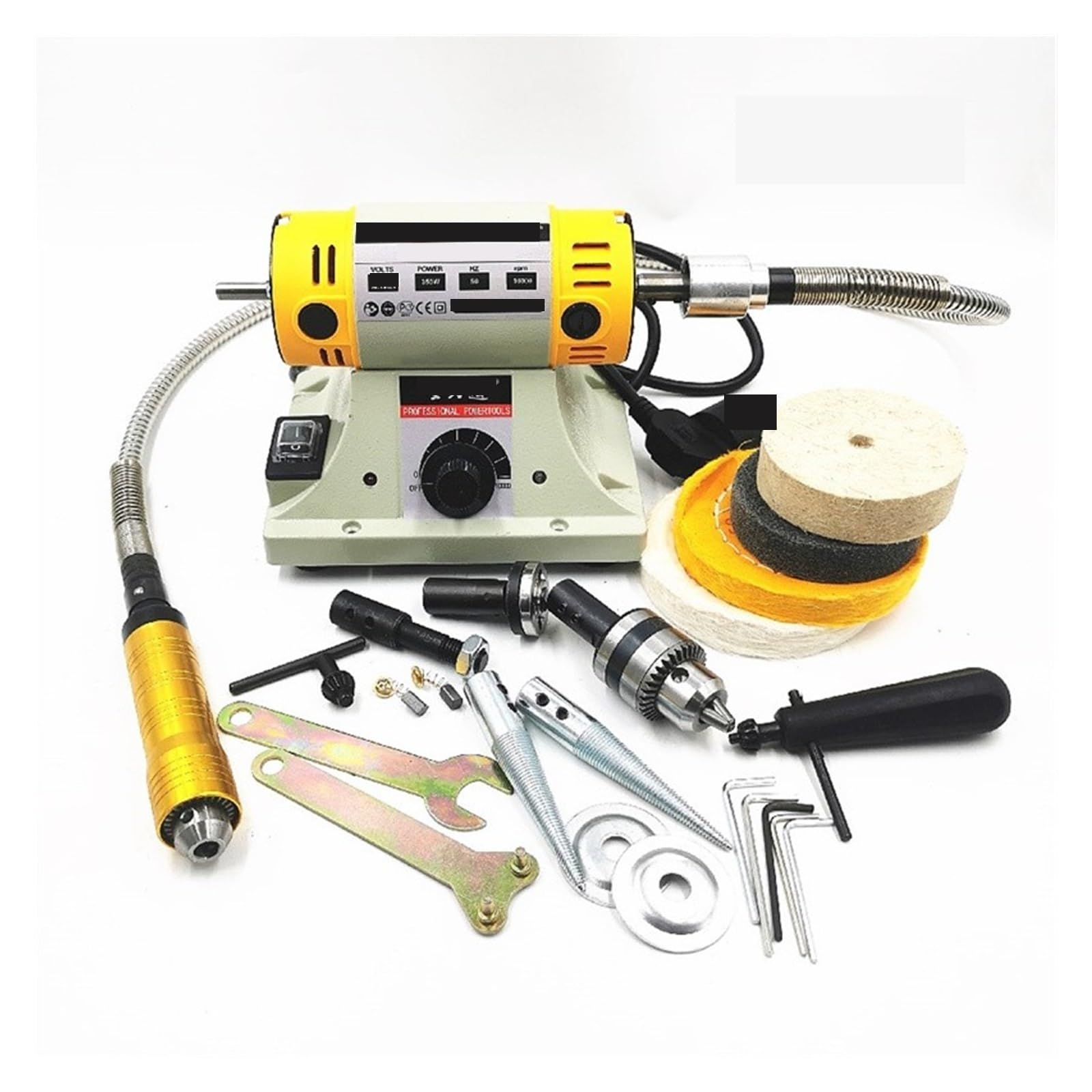 Smerigliatrice per lucidatura, 350W Lucidatrice Fai Da Te Lavorazione Del Legno Gioielli Di Giada Tornio Banco Rettificatrice Motore Albero Flessibile Tubo 0.4-6.5mm