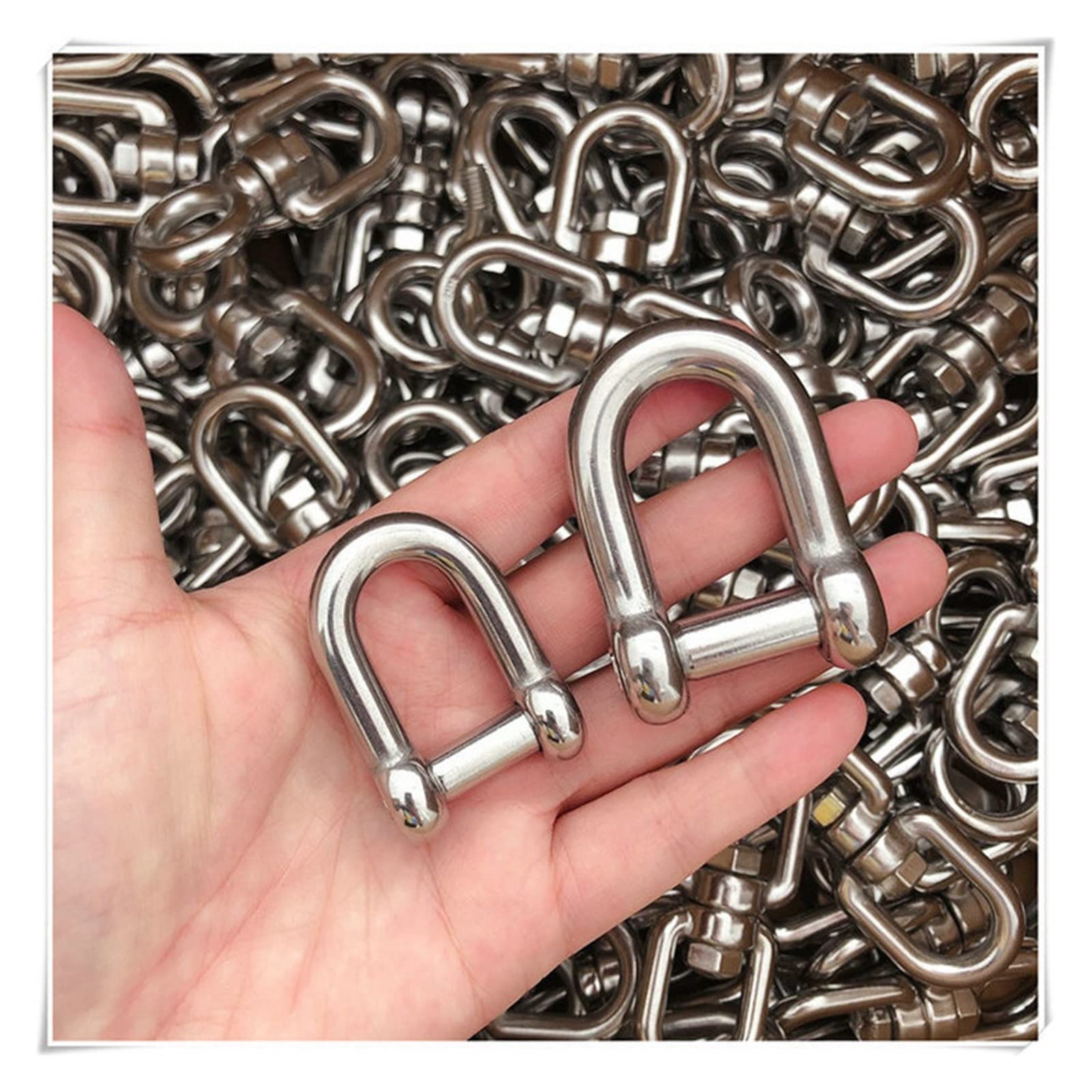 Schäkel, Edelstahlschäkel, kleiner Schäkel, hochfester Edelstahl 304 M5-M20 Sechskant-Ankerschäkel mit versenktem Stift und Dee-Typ(M12 5PCS)
