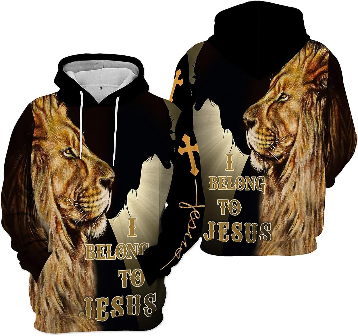KPMhl Lion Cross I Belong to Jesus Christian ZipUp Hoodies