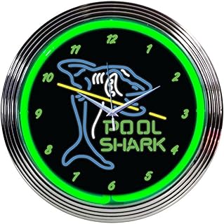 Neonetics Pool Shark Neon Wall Clock, 15-Inch