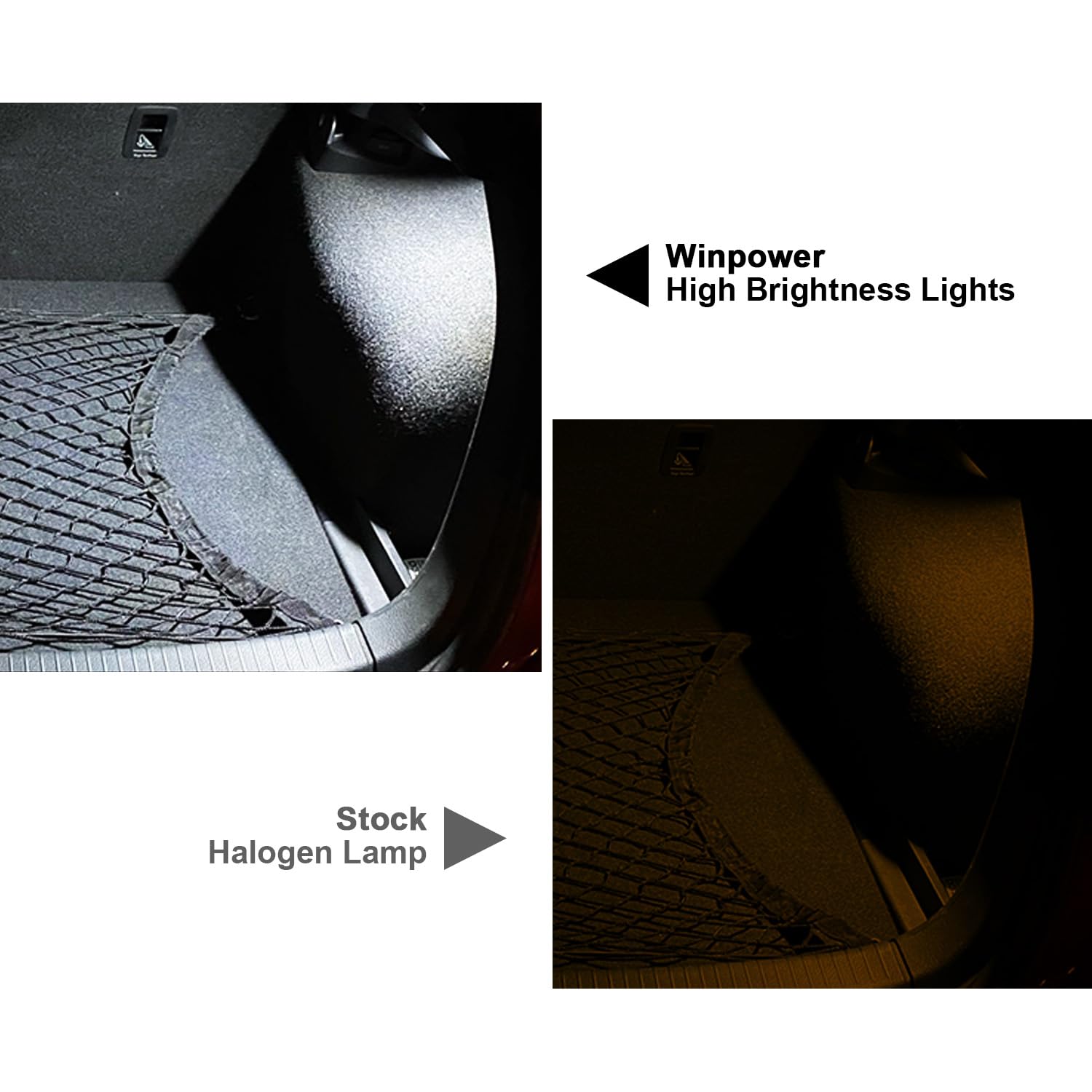 WinPower Luce Bagagliaio LED Luci di Cortesia Interni Auto Cortesia 12V Bianca Compatibile con Fiesta Focus Mondeo B/C/S-Max EcoSport Transit Galaxy Puma ecc., 2 pezzi