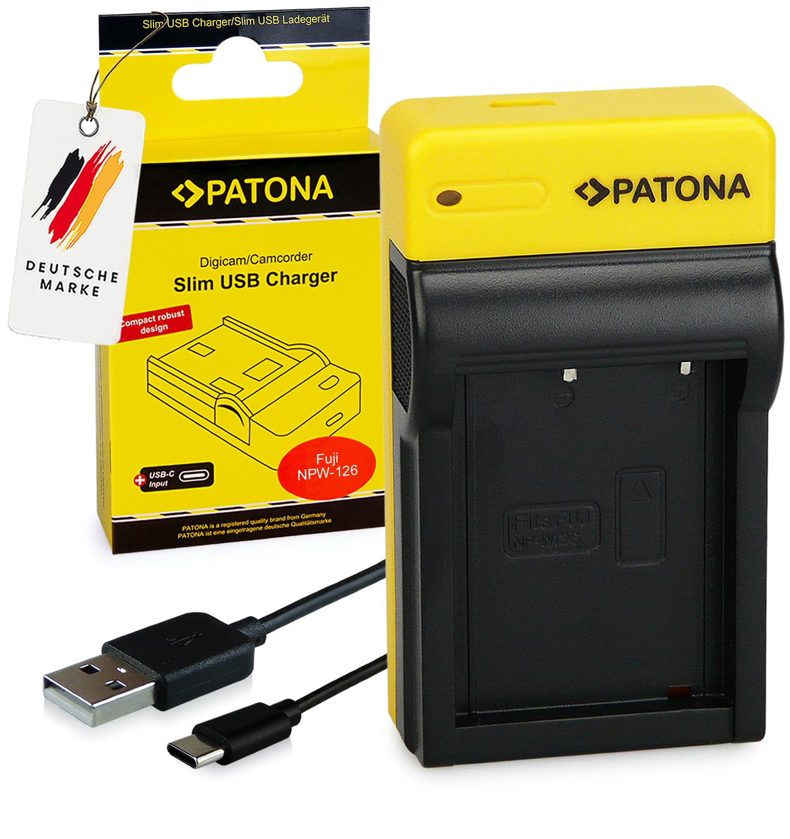 PATONA Set NP-W126s – batteria Platinum + caricatore Slim USB-C – ricambio per Fujifilm NP-W126s – per FinePix X-T1 X-T2 X-T3 X-T100 X-T200 X-Pro2 X-Pro3 X-A5 X-A7 X-A10