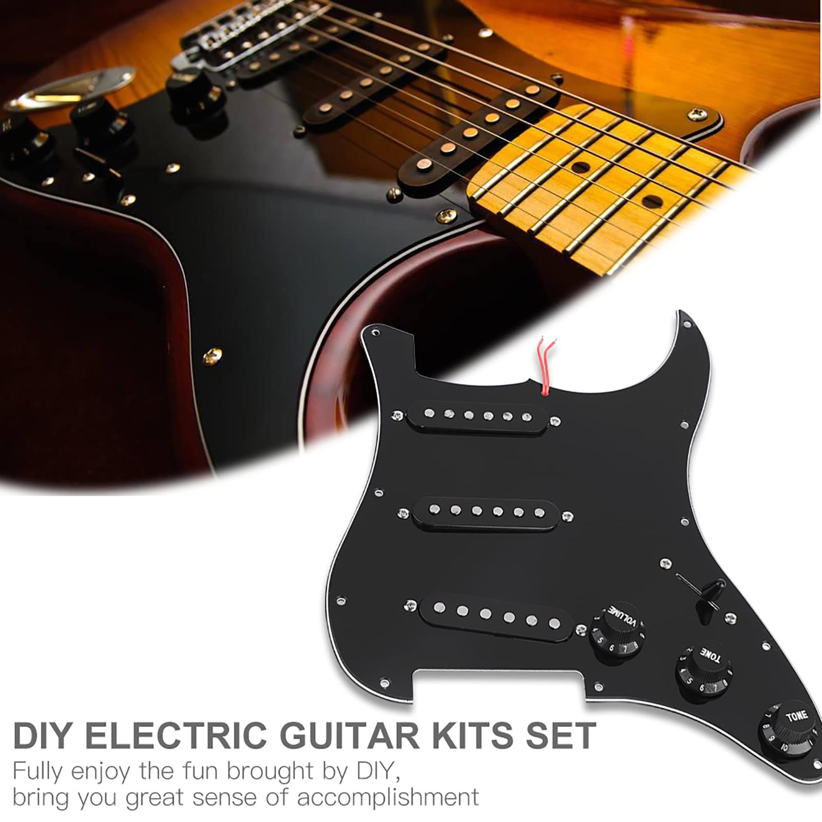 1 Set Elektryczny Zestaw do Majsterkowiczów Materiały Premium Zbuduj własną gitarę dla Entuzjastów Muzyki, Zestaw Gitarowych Zestawów Gitarowych Akcesoria Gitarowe