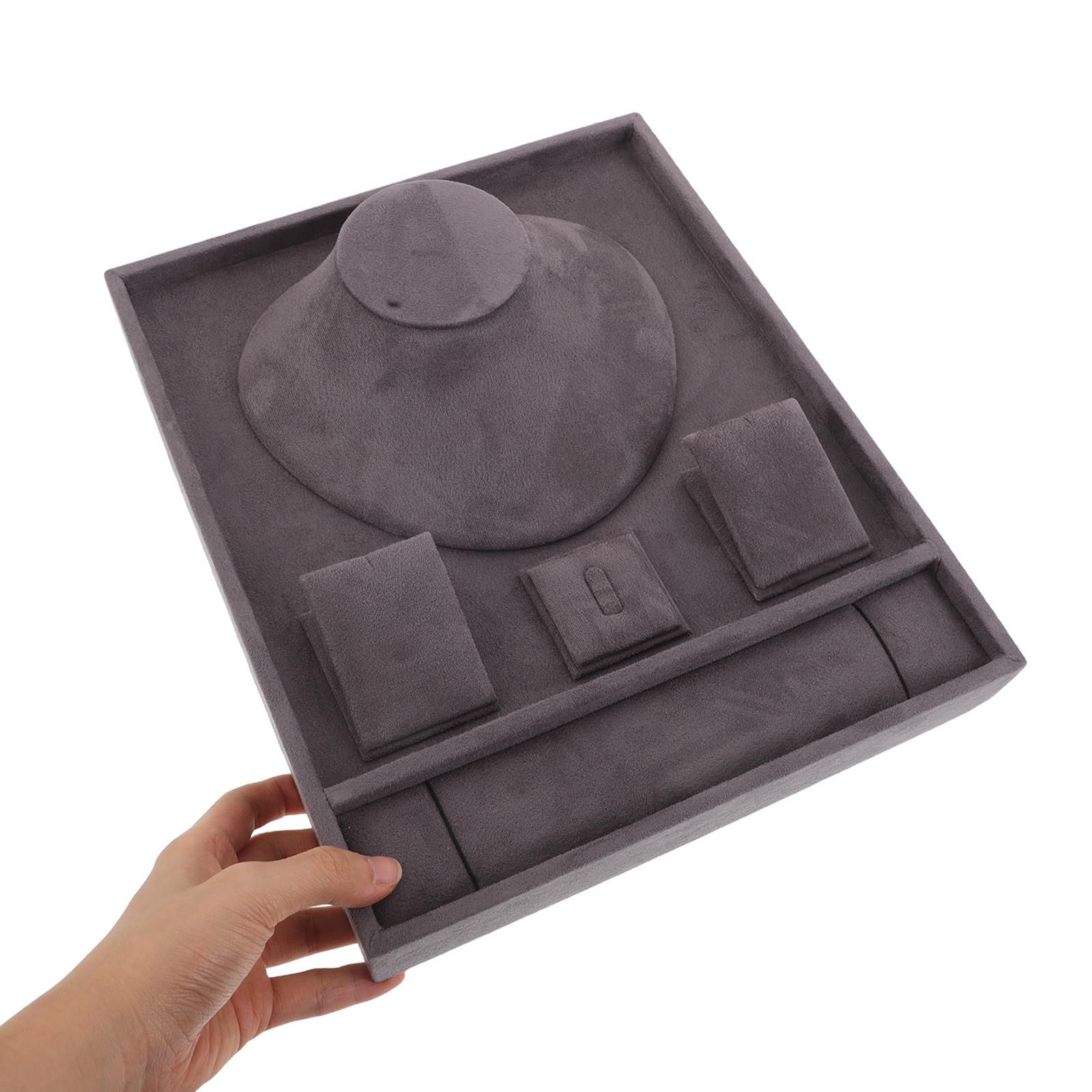 NUOBESTY Vassoio Portagioie in Velluto 30, 2x25x6, 5 Cm per Esposizione