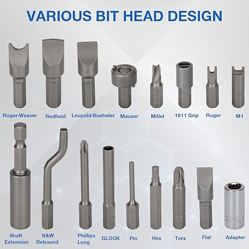 Miniatura 3 de Juego de destornilladores de precisión, 100 piezas de destornilladores dinamométricos, kit de reparación de ingeniería, juego de punzones con mango