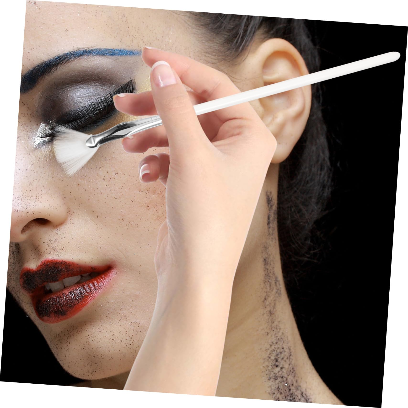 HAPINARY 2 Pack Fan Eyelash Brush Easy Application for Eyebrows Lashes Makeup Practice Tool for Women's Birthday Christmas New Year