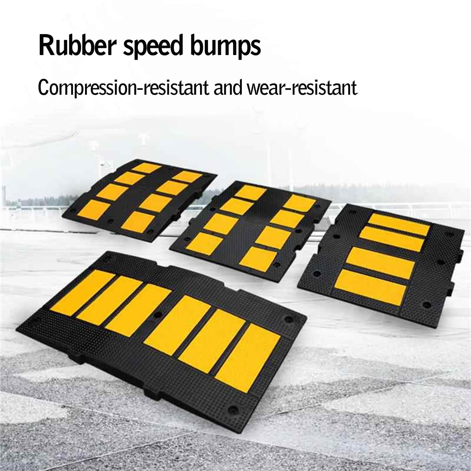 Reductores de velocidad de goma, reductores de velocidad de alta resistencia, conexión modular de bayoneta, adecuados for intersecciones de varios carriles