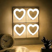 Vista 1 de LED Night Lights Plug in(4-Pack), Dusk to Dawn Sensor Auto-On/Off, Heart Shaped Nightlight 0.5W for Bedroom, Bathroom, Kids Room, Hallway
