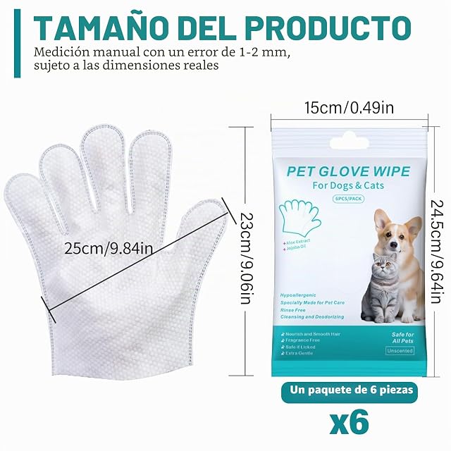 Foto 2 de 7 de BYZESTY 36 Piezas Toallas para Mascotas, Guantes para Mascotas, Guantes de Limpieza para Perros