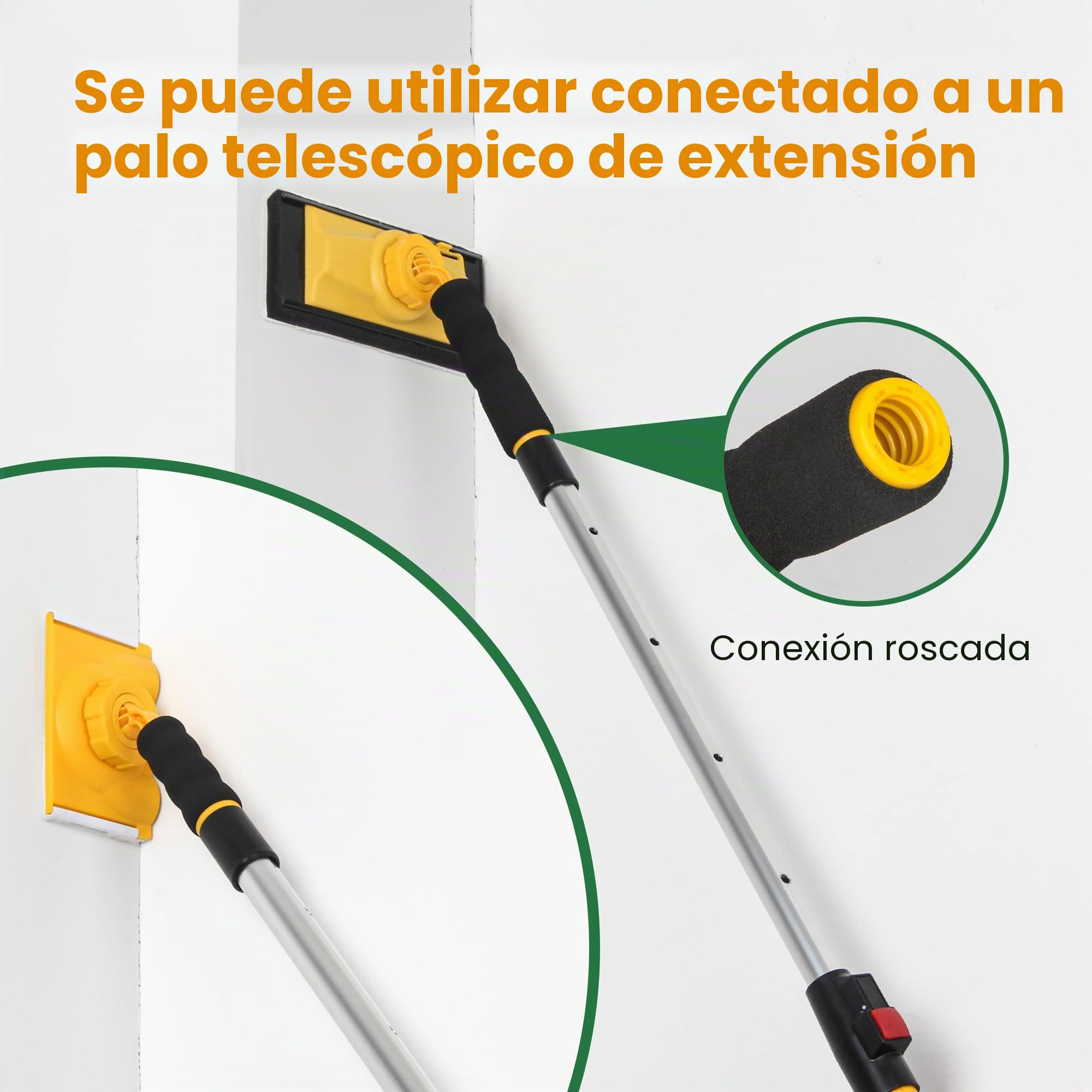 VOOMEY Kit de herramientas de bordeadora de pintura, juego de almohadillas de pintura de 9 pulgadas, 7 piezas de bordeadora de pintura con borde, almohadilla de retoque, pintor de almohadillas de