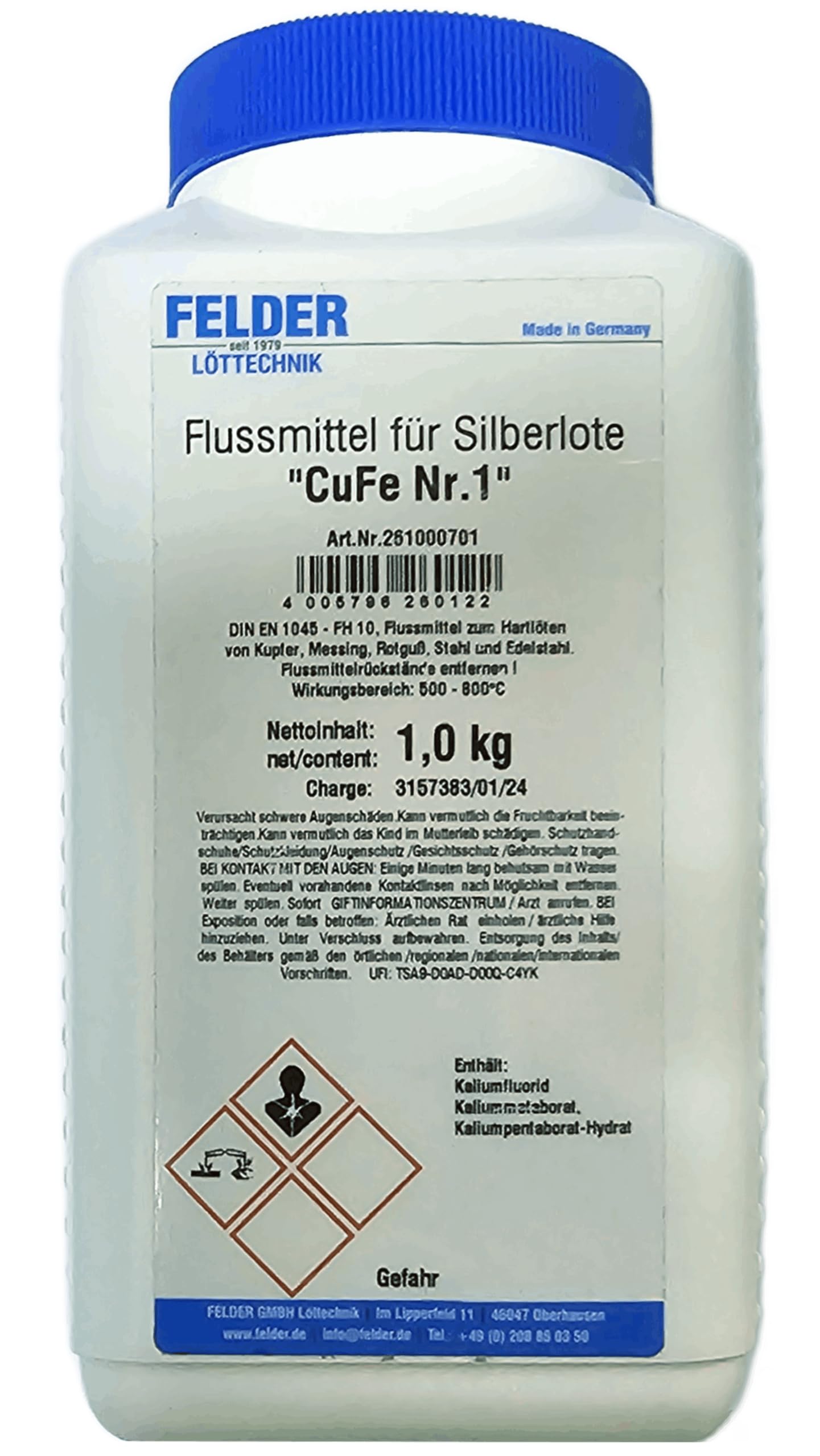 Flussmittel für Silberlot Cufe Nr.1 Flasche 1000 g