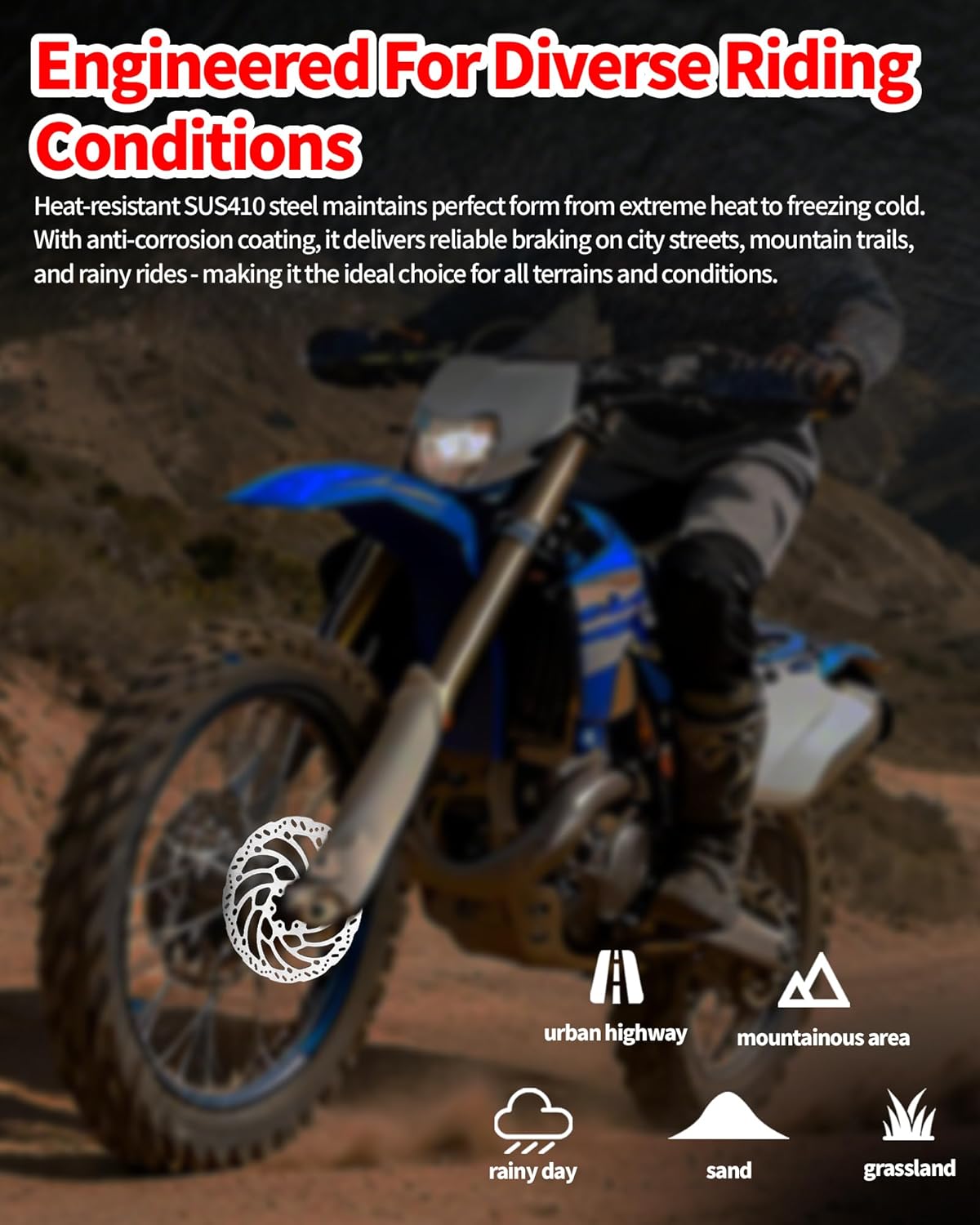 220MM Front and Rear Brake Rotors Disc Compatible with Sur-Ron Light Bee LBX, Segway X160/X260, Stainless Steel Brake Rotors for Motorcycle/Dirt Bike