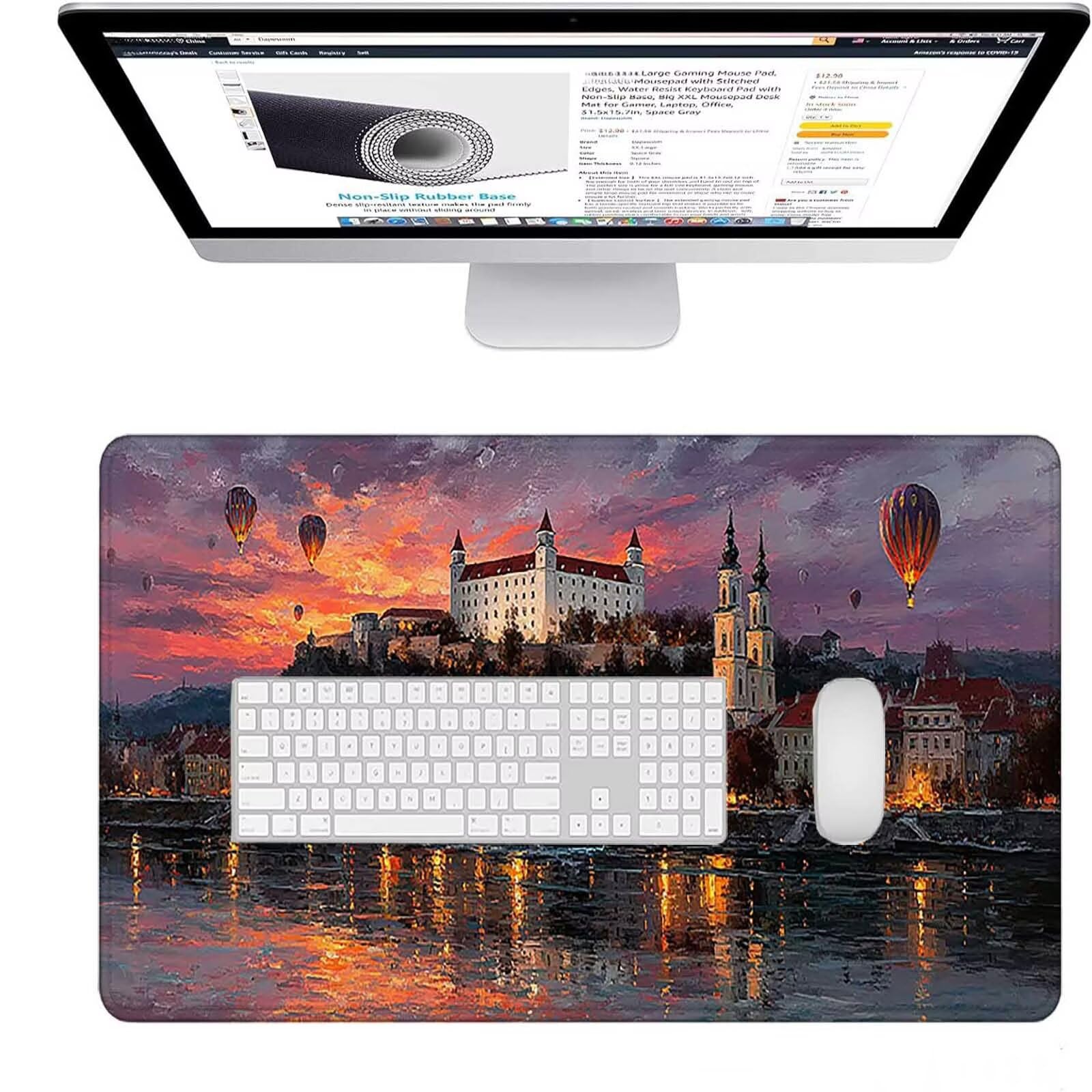 Szara podkładka pod mysz do gier, duża podkładka pod mysz XXL 1500x800x3 mm, podkładka pod mysz do klawiatury i biura, akcesoria do gier, antypoślizgowa, poprawia precyzję i szybkość dla gracza l-8373