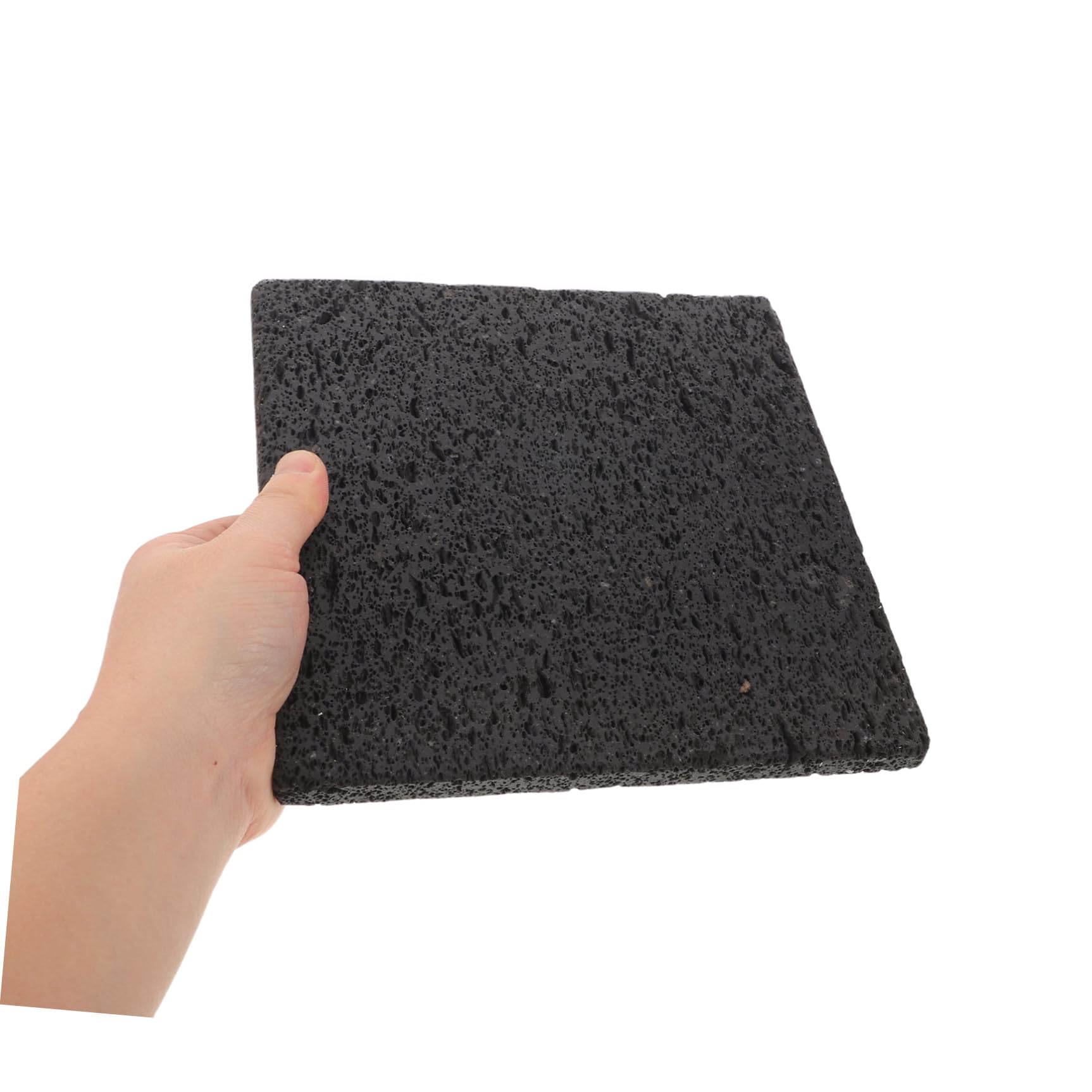 VICASKY Pietra Lavica per Cottura Coreana in Roccia Nero, 20x20x1.5 Cm, Padella per Grigliare senza Fumo per Casa e Cucina Indoor Design Tradizionale