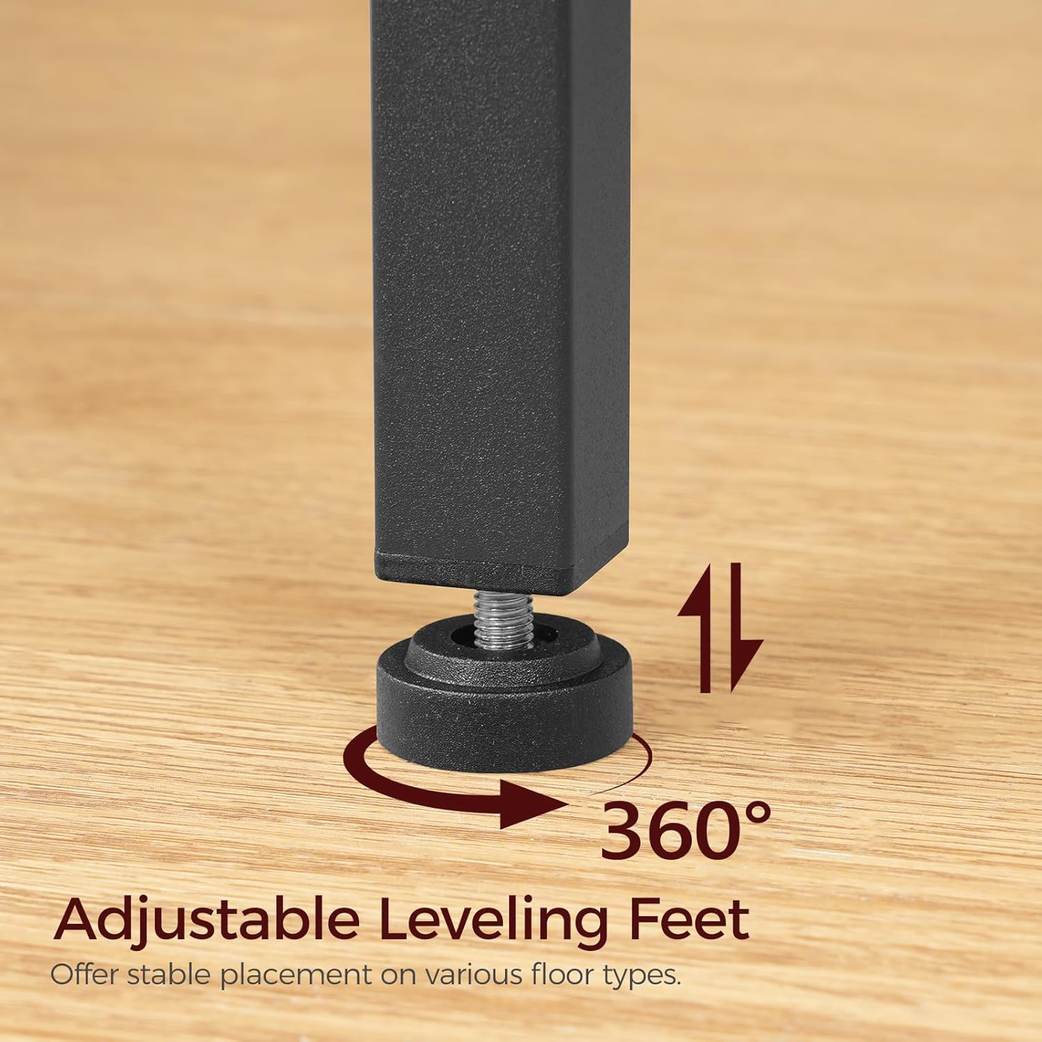 Headboard Queen Size Only, Industrial Metal Bed Headboard with Adjustable Feet and Compatible Adapters, Fits Most Bed Frames, Black