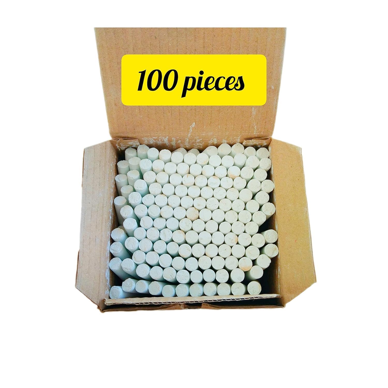 Kesora Dust Free Chalk Pieces Box, Blackboards, Greenboards and Cement Floors (White, Pack of 100)