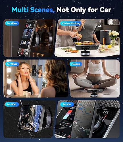 Miniatura 6 de CloudValley Soporte magnético ajustable de 360 para teléfono con ventosa giratoria, compatible con Magsafe, soporte de teléfono para iPhone y