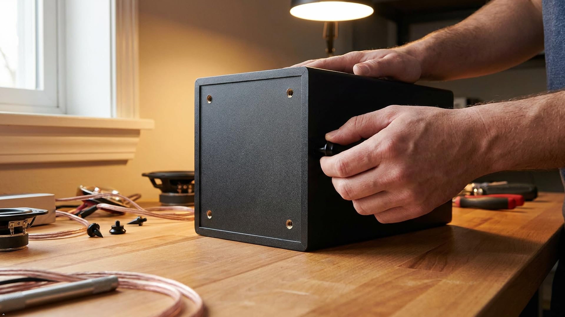 Set di punte e cuscinetti per altoparlanti M6, alluminio nero, Ø10 mm cono con radius pad Ø20 mm, ammortizzatori vibrazioni HiFi