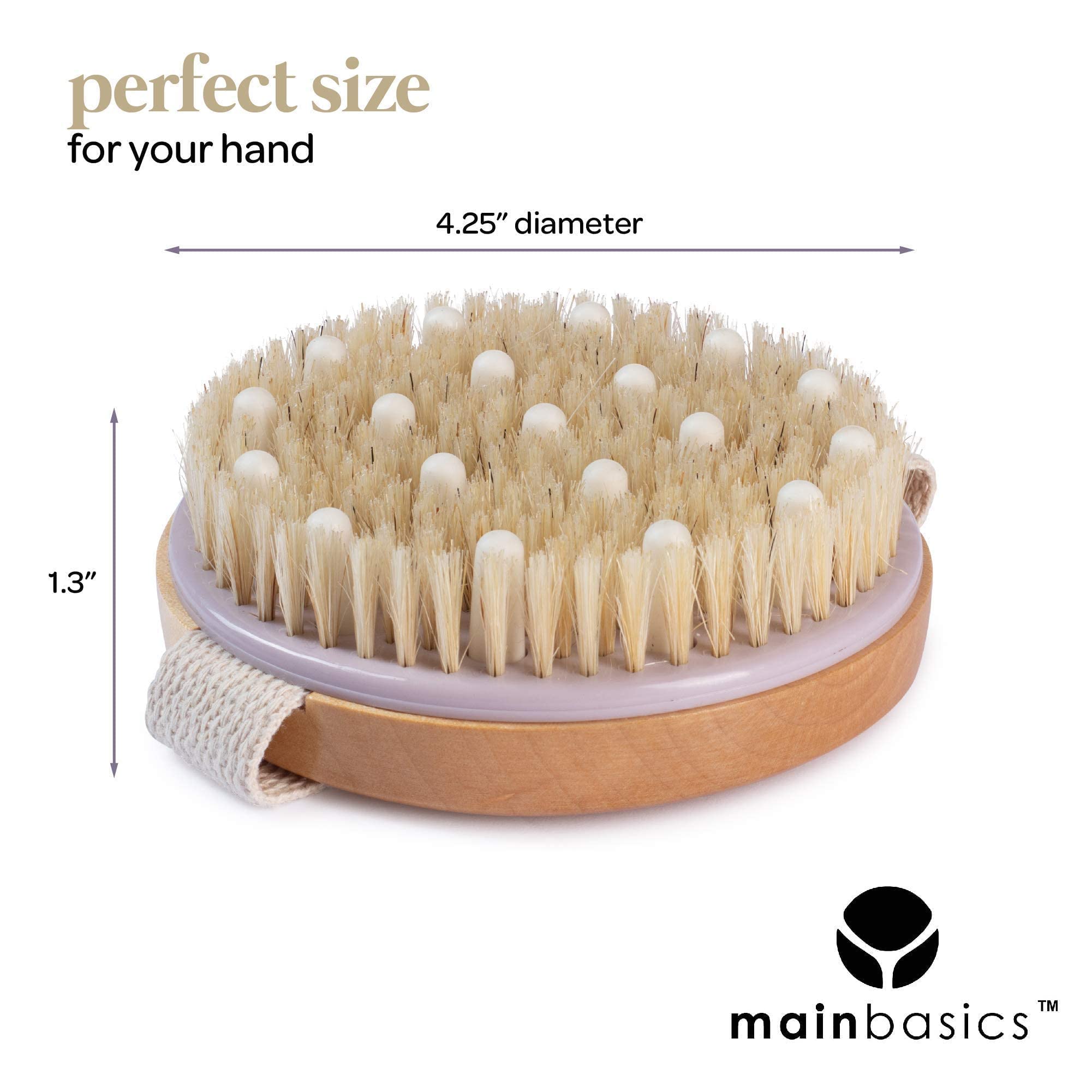 Buy MainBasics Dry Body Brush Exfoliating Body Scrubber Boar Bristles