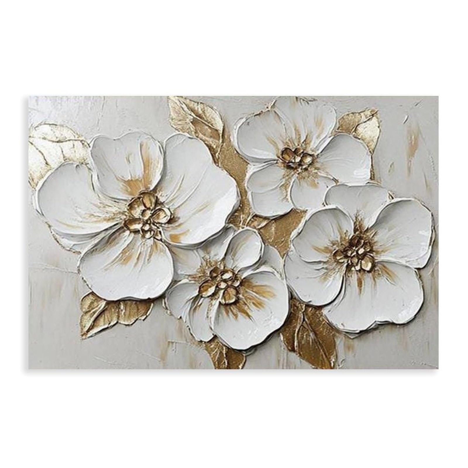 Bareronor Red Large Floral Decor Abstract Flowers Canvas Poster Bedroom Decor Landscape Office Room Decor Gift 20" L X 30" W