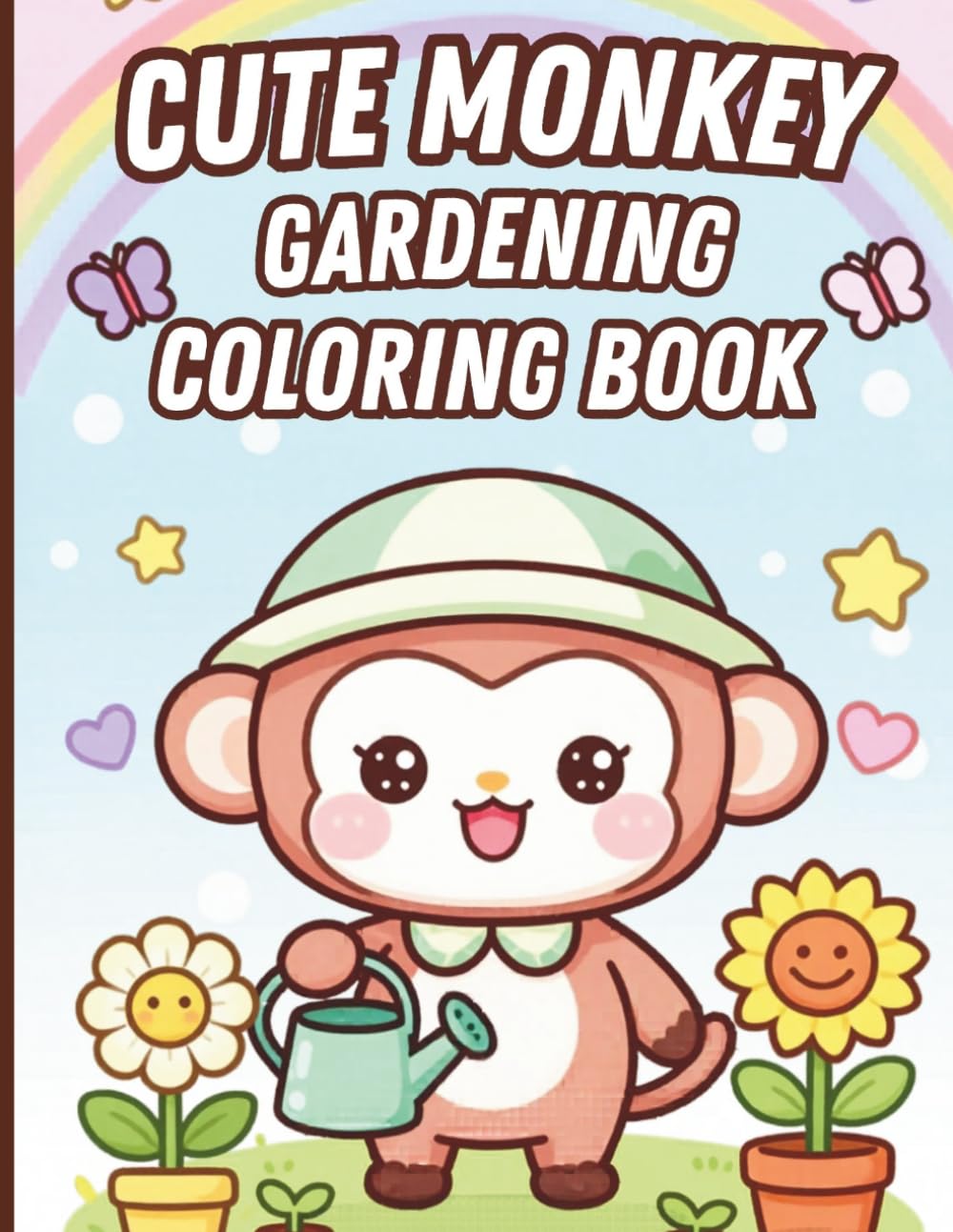 Cute Gardening Monkeys, Cozy Plants & Relaxing Nature Coloring Pages for Adults & Teens