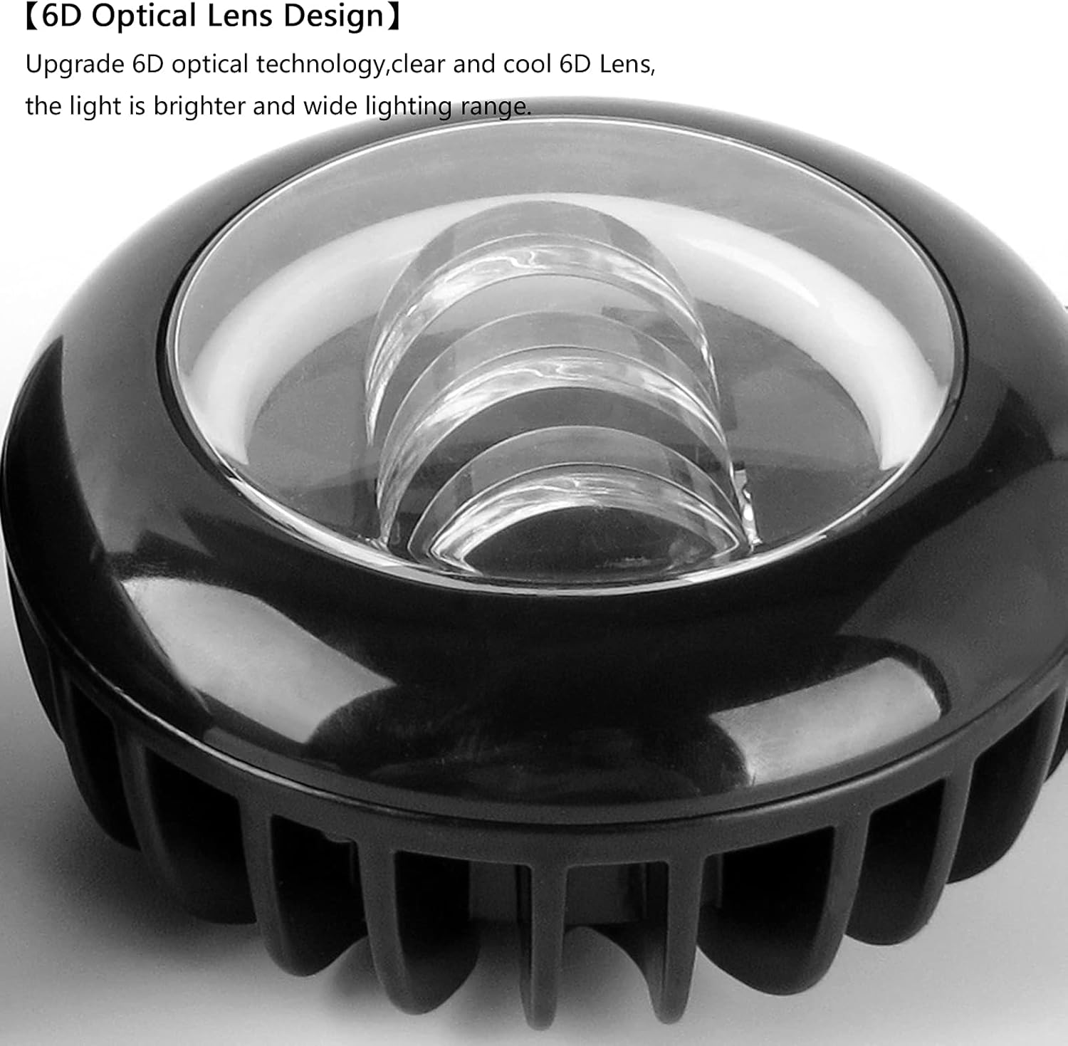 5 Inch Round 30W Fog Light White 6000K Led Pods White Flood Beam For Car 4x4 Offroad Truck ATV 12V 24V Led Angel Eyes Motorcycle Waterproof Driving Lights (Pack of 2)