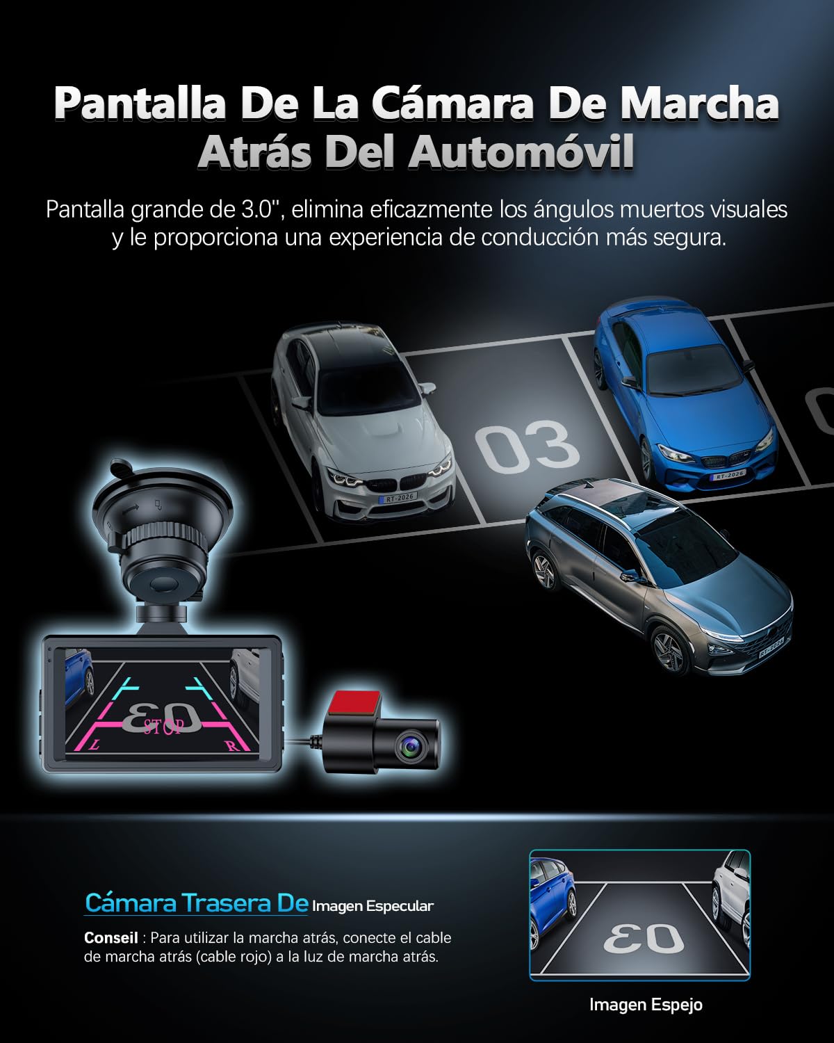 cámara de salpicadero Delantera y Trasera para Coche, Tarjeta de 64 GB incluida, cámara para Coche FHD 1080P, Gran Angular de 170°, HDR, grabadora de conducción, grabación en Bucle, visión