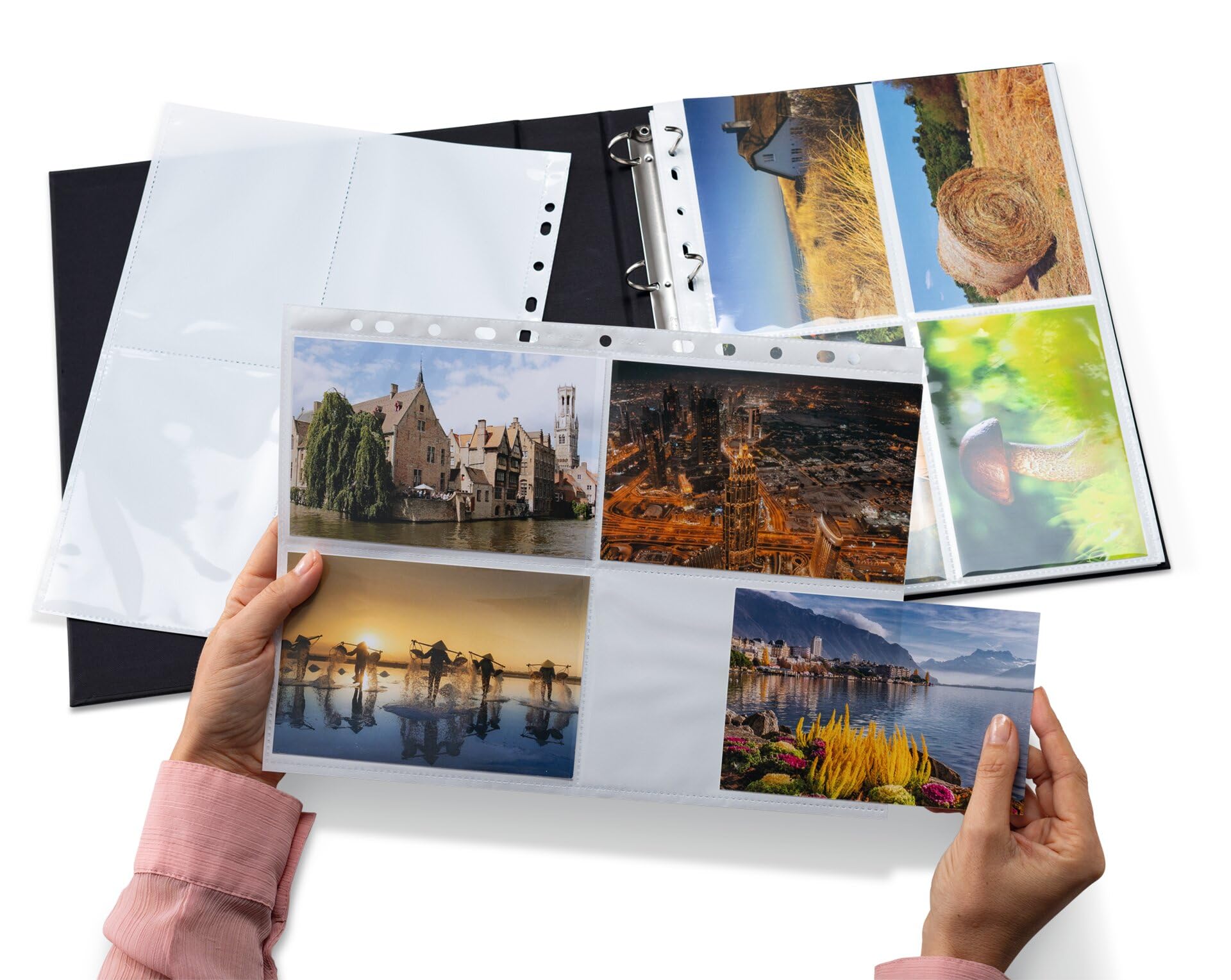 Archiviazione, raccolta, foto, foglio di inserti, fogli inserto, tasca per tasche album fotografico, presentazione, perforata, 7562, 10x15, 10 15, 250, custodie immagini,