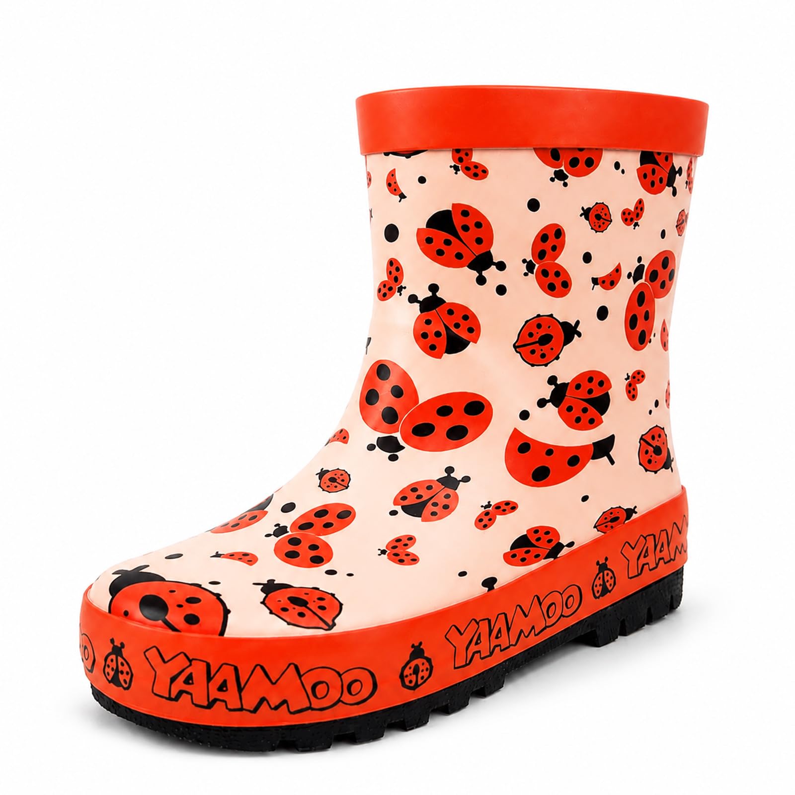 YAAMOO Gummistiefel Kinder mit Griffen, Gummistiefel für Jungen & Mädchen Outdoor, Wasserdichte Regenstiefel Kinder, Anti-Rutsch Sohle, Gr. 23-34