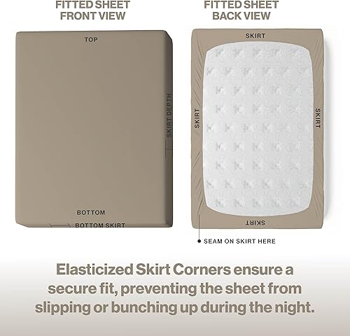 Miniatura 4 de Superity Linen Sábana bajera ajustable individual XL, suave y cómoda, hecha de 100% algodón, 200 hilos para una durabilidad y suavidad óptimas,