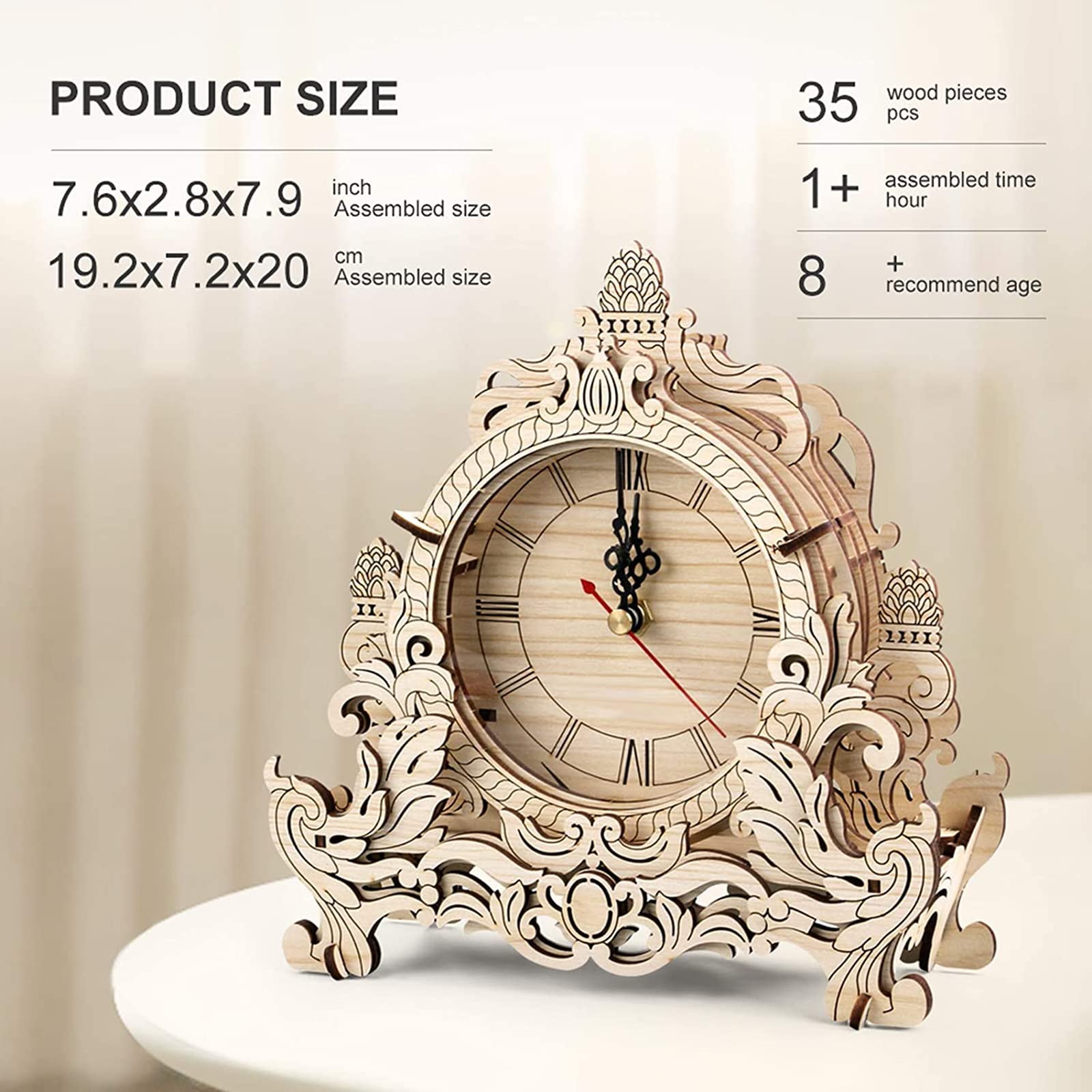 3D drewniane puzzle zegar zestawy modeli dla dorosłych dzieci stwórz własne rzemiosło laserowo wycinane puzzle jigsaw zabawki DIY prezenty dla kobiet mężczyzn