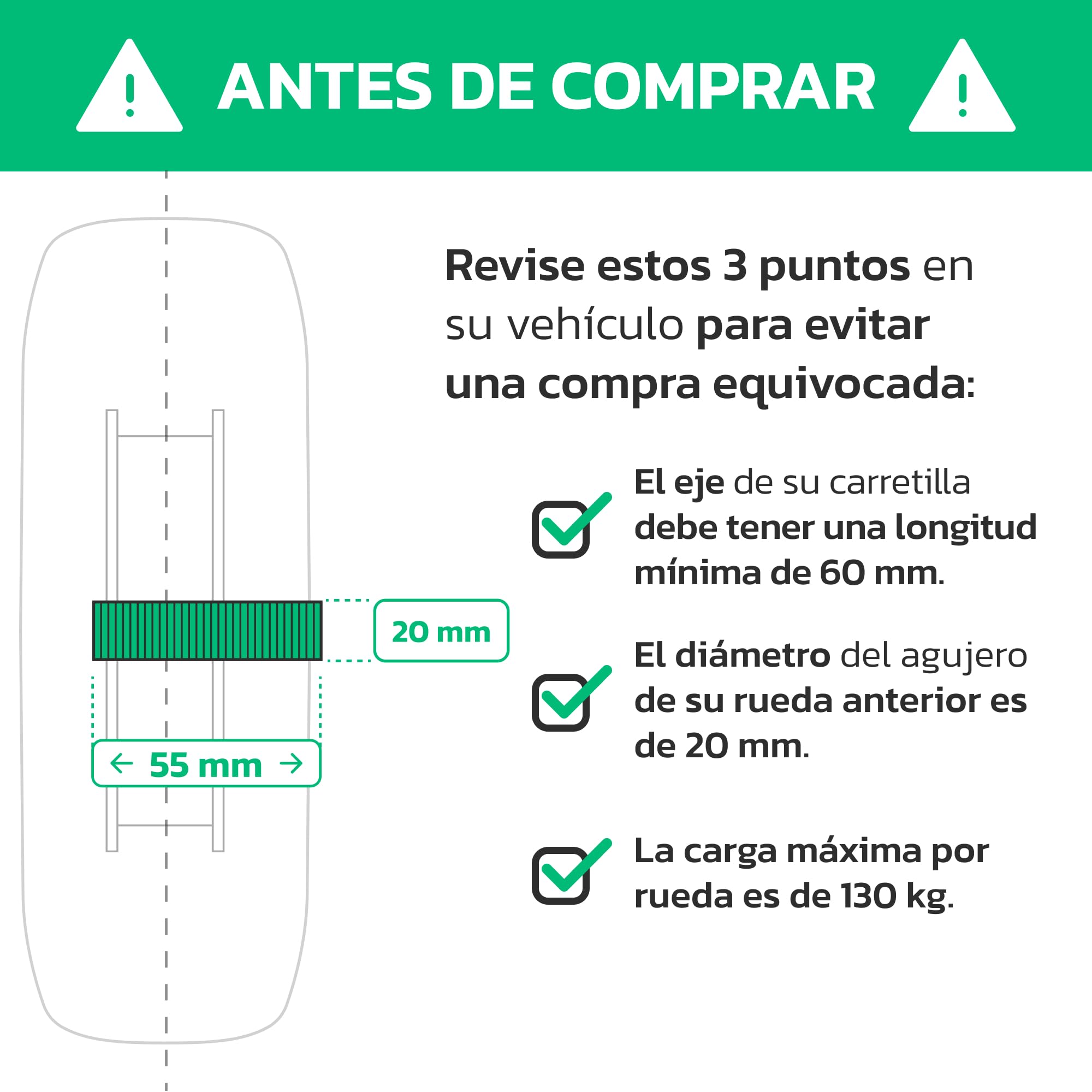 Rueda inflable 4.10/3.50-4 (x2) Cubo transportado 55 mm y orificio de 20 mm para demonios, carro, carretilla, etc. Rueda completa: neumático + cámara de aire con válvula acodada + llanta de acero