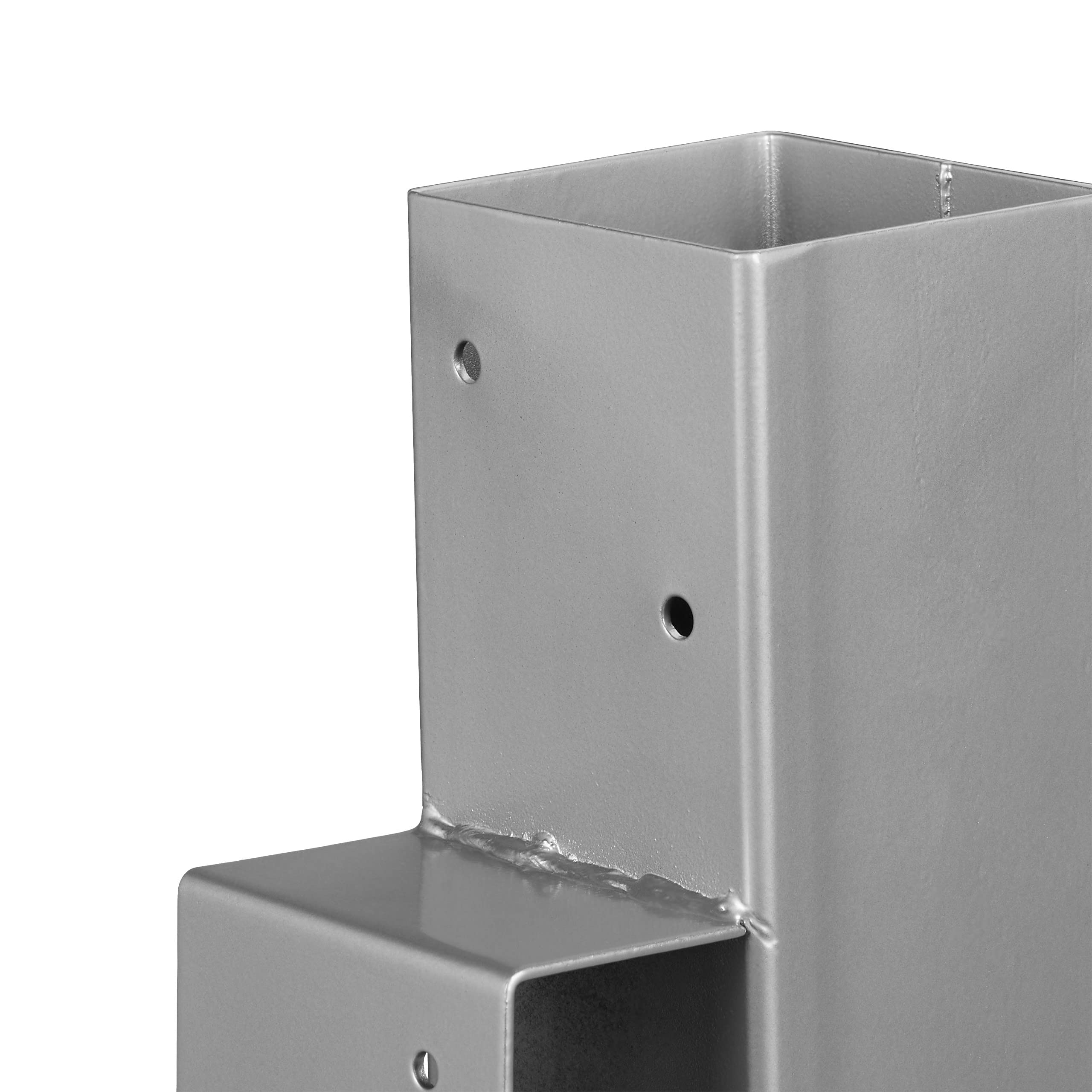 Relaxdays Supporti per Portalegna, Set da 2 Staffe, Sostegni per Cataste di Legna, Scaffali Fai da Te, Metallo, Argento