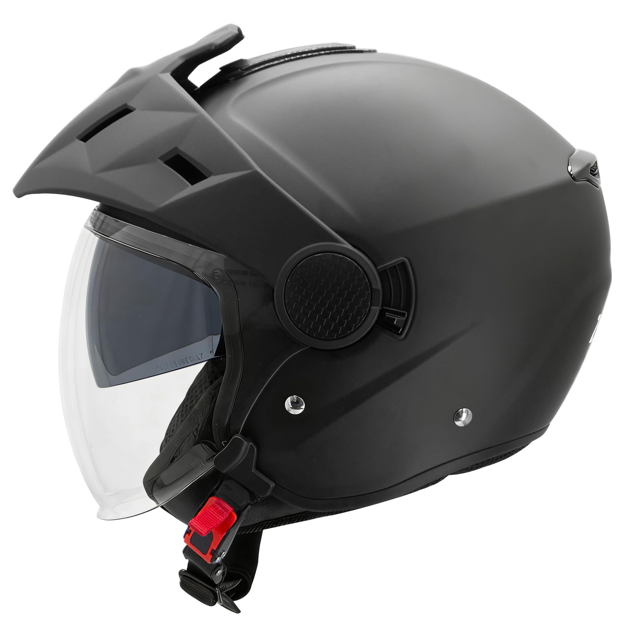 Zorax ZOR-629 Motorbike Open Face DVS Helmet With Removable Peak ECE 2206 Approved - Matt Black XL(61cm) - 4