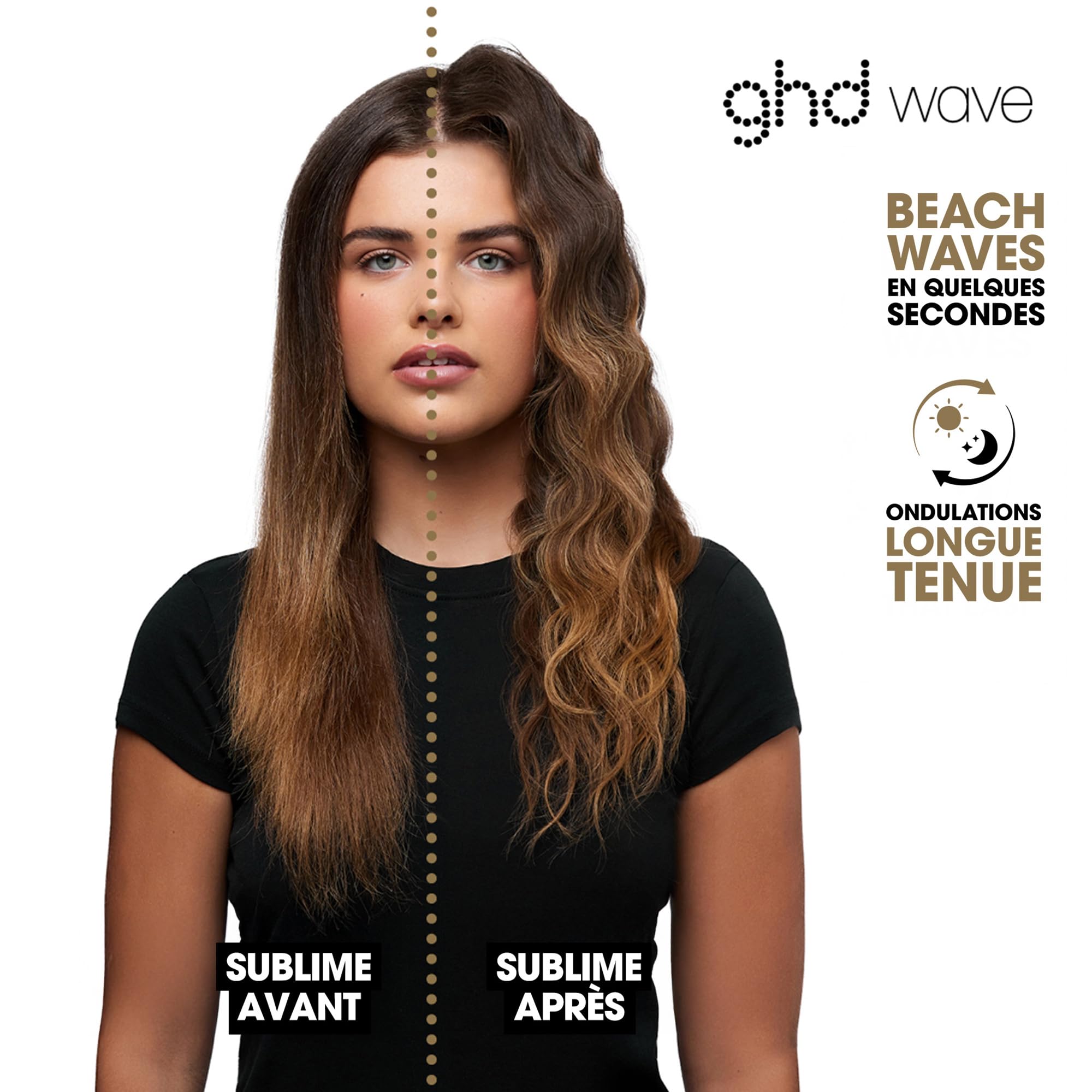 ghd - Boucleur ghd Wave - Boucleur professionnel (Noir) - Triple Waver - Créez des beach waves longue tenue en 3 à 5 secs - Wavy sirène facile et rapide - Idéal tous types de cheveux et longueurs