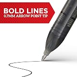 Sharpie® Roller Pens, Arrow Point, 0.7 mm, Black Barrel, Red Ink, Pack Of 12 Pens – view 3