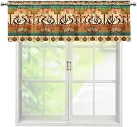 Vista 21 de ZFRXIGN Cortina de cenefa de cocina de caballo occidental para ventanas pequeñas, bolsillo azteca tribal cortinas opacas cortas para sala de estar