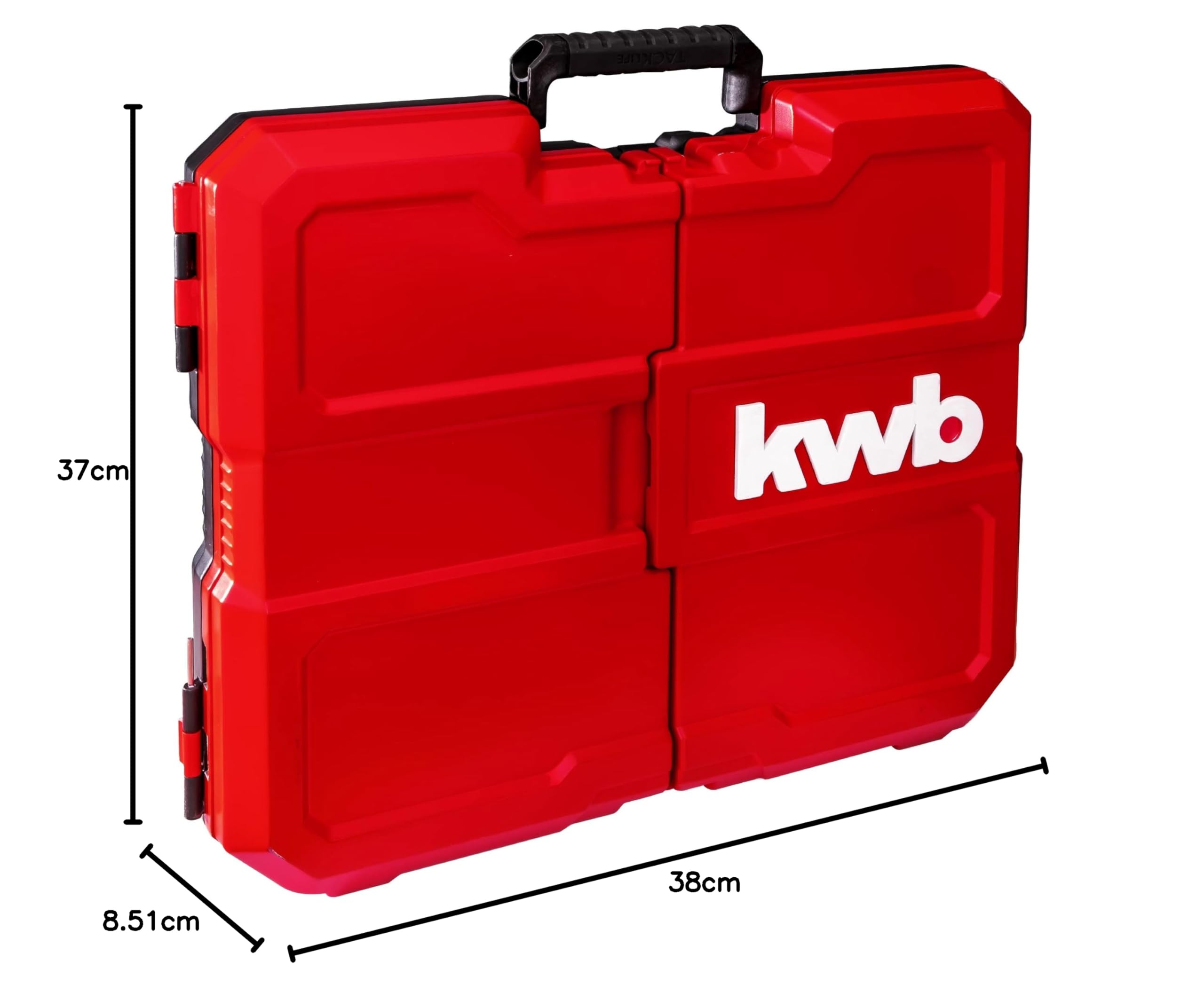 kwb Cassetta degli attrezzi, set di attrezzi da 125 pezzi, robusta valigetta in plastica, con maniglia per il trasporto e la sospensione, set di attrezzi di alta qualità, ideale per officina e casa